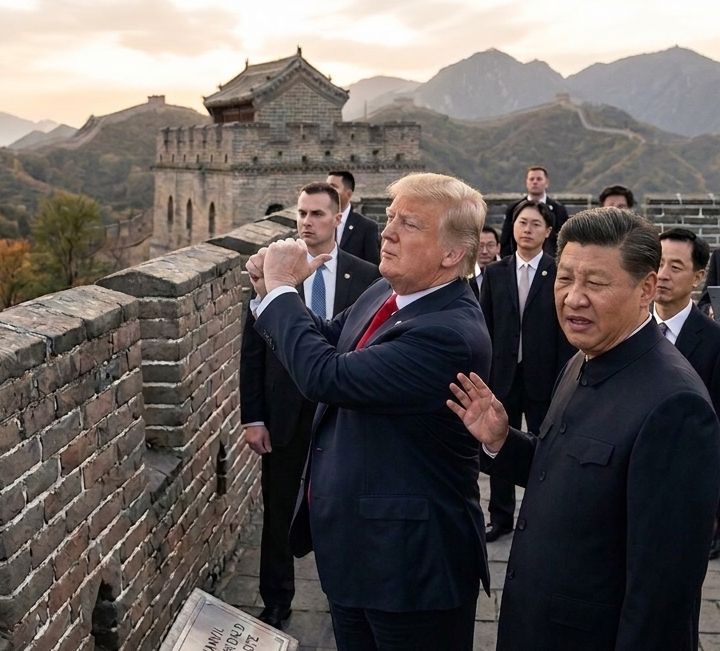 Trump simulating golf swing