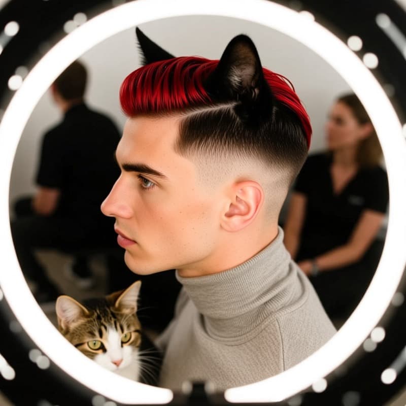 Man in profile modeling the Feline-Inspired Hairstyle Taking Over Fashion Week