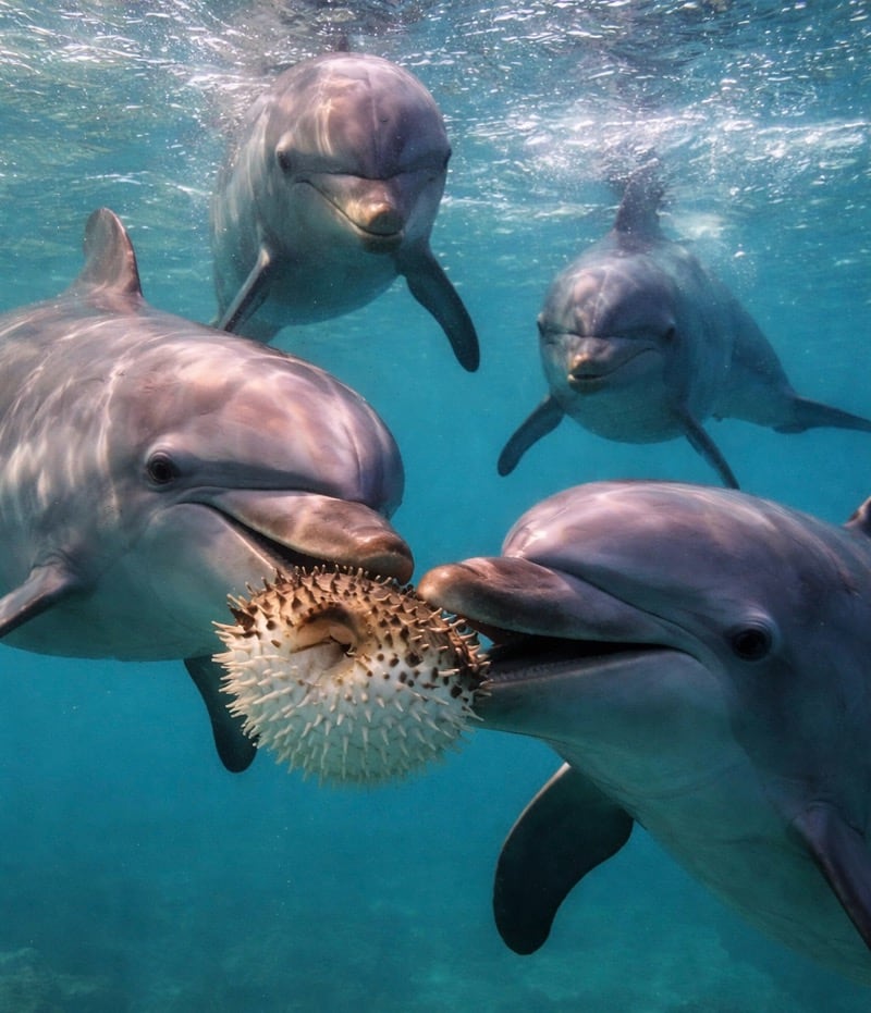 A Group of Dolphins, a Pufferfish, and an Oddly Familiar Ritual